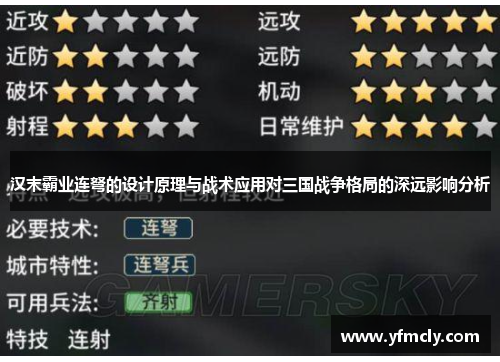 汉末霸业连弩的设计原理与战术应用对三国战争格局的深远影响分析